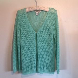 Coldwater Creek mint crochet cardigan Sz M